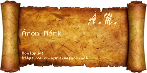 Áron Márk névjegykártya